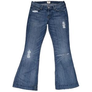 Hudson Jeans Ferris Flare Distressed Faded Blue Jeans Bellbottoms Size 27